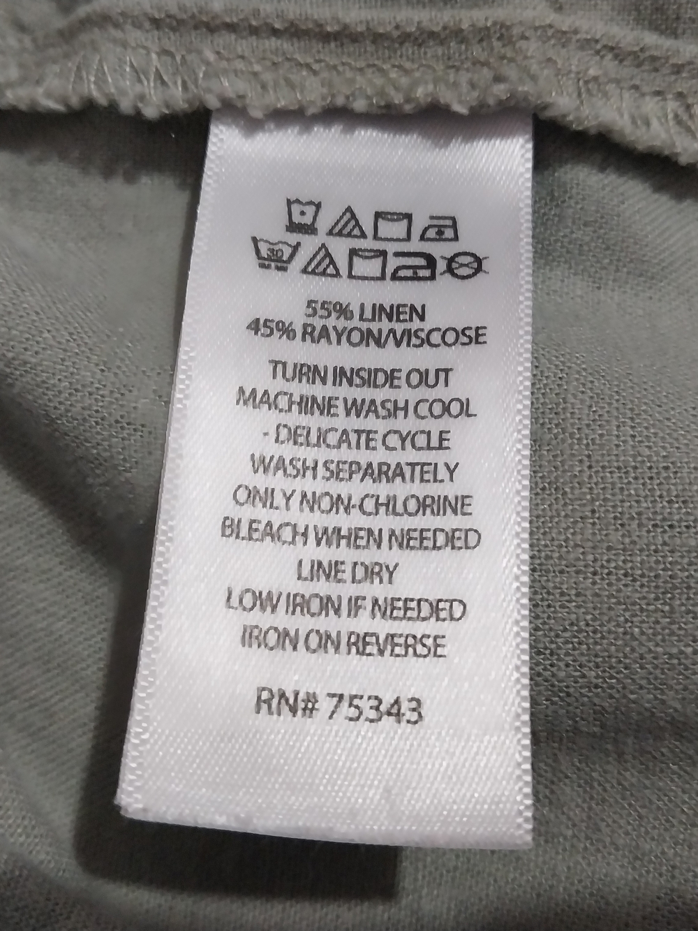 Cinthia Rowley Linen Relaxed Straight-Leg Drawstring Pants in Sage Green 1x - Picture 10 of 11